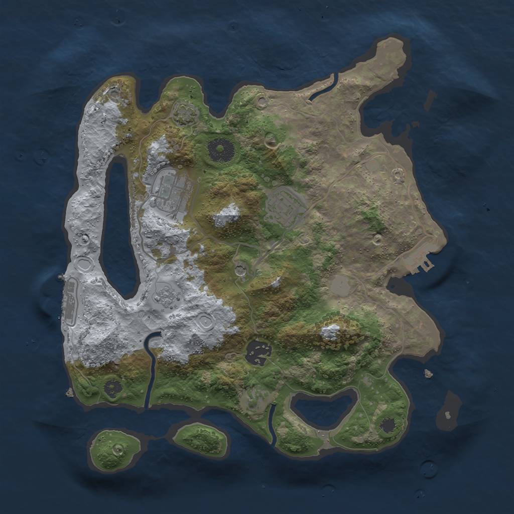 Rust Map: Procedural Map, Size: 3000, Seed: 1546937998, 11 Monuments