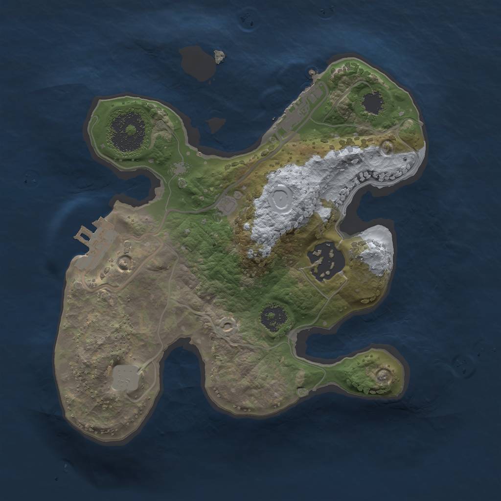 Rust Map: Procedural Map, Size: 2000, Seed: 30180, 6 Monuments