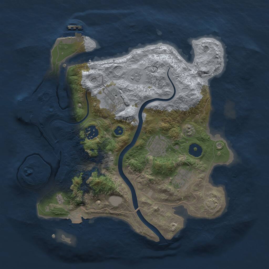 Rust Map: Procedural Map, Size: 3000, Seed: 2137299169, 11 Monuments