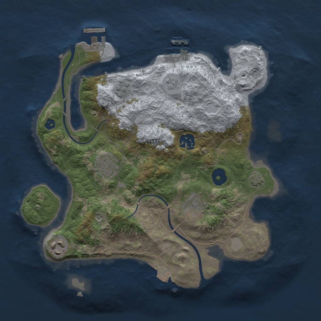 Rust Map: Procedural Map, Size: 3000, Seed: 2137299169, 11 Monuments