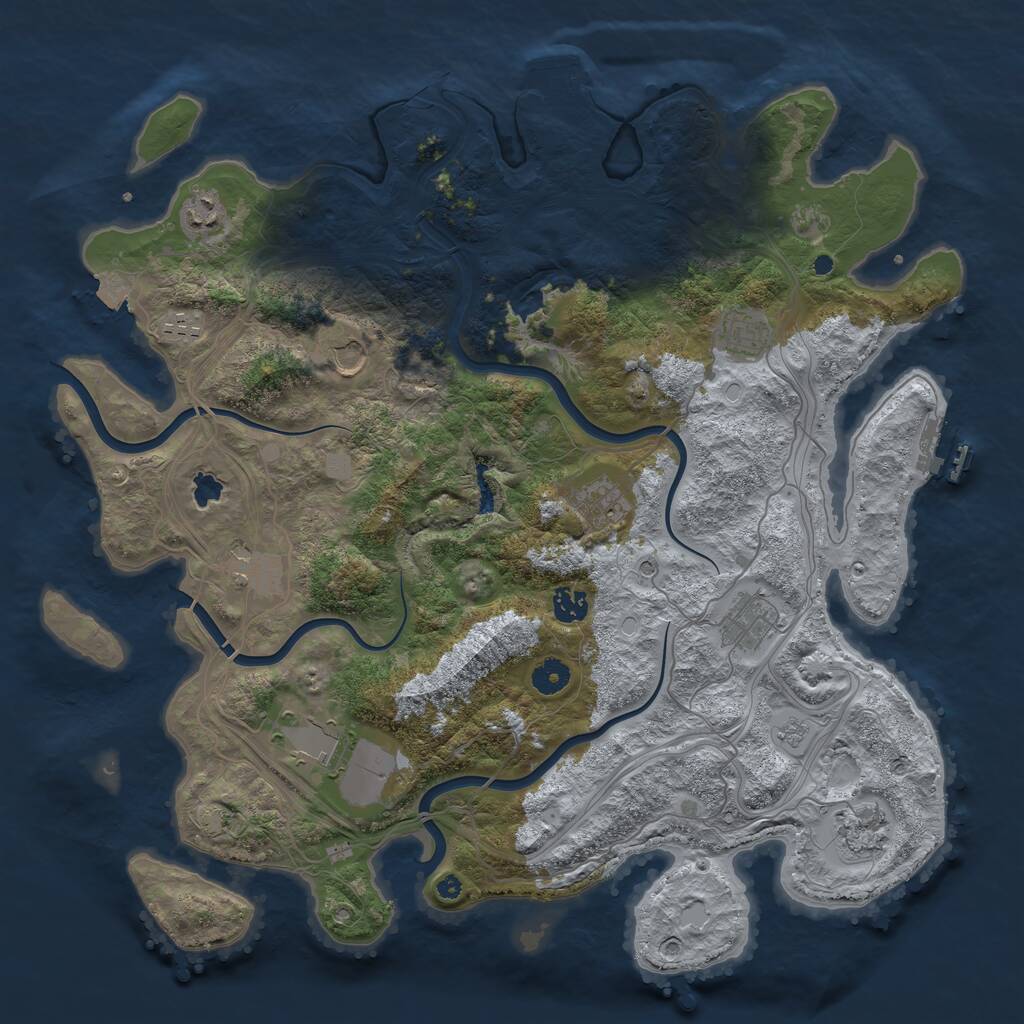 Rust Map: Procedural Map, Size: 4250, Seed: 58010056, 16 Monuments