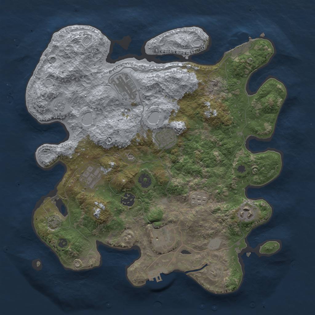 Rust Map: Procedural Map, Size: 3400, Seed: 60489700, 15 Monuments