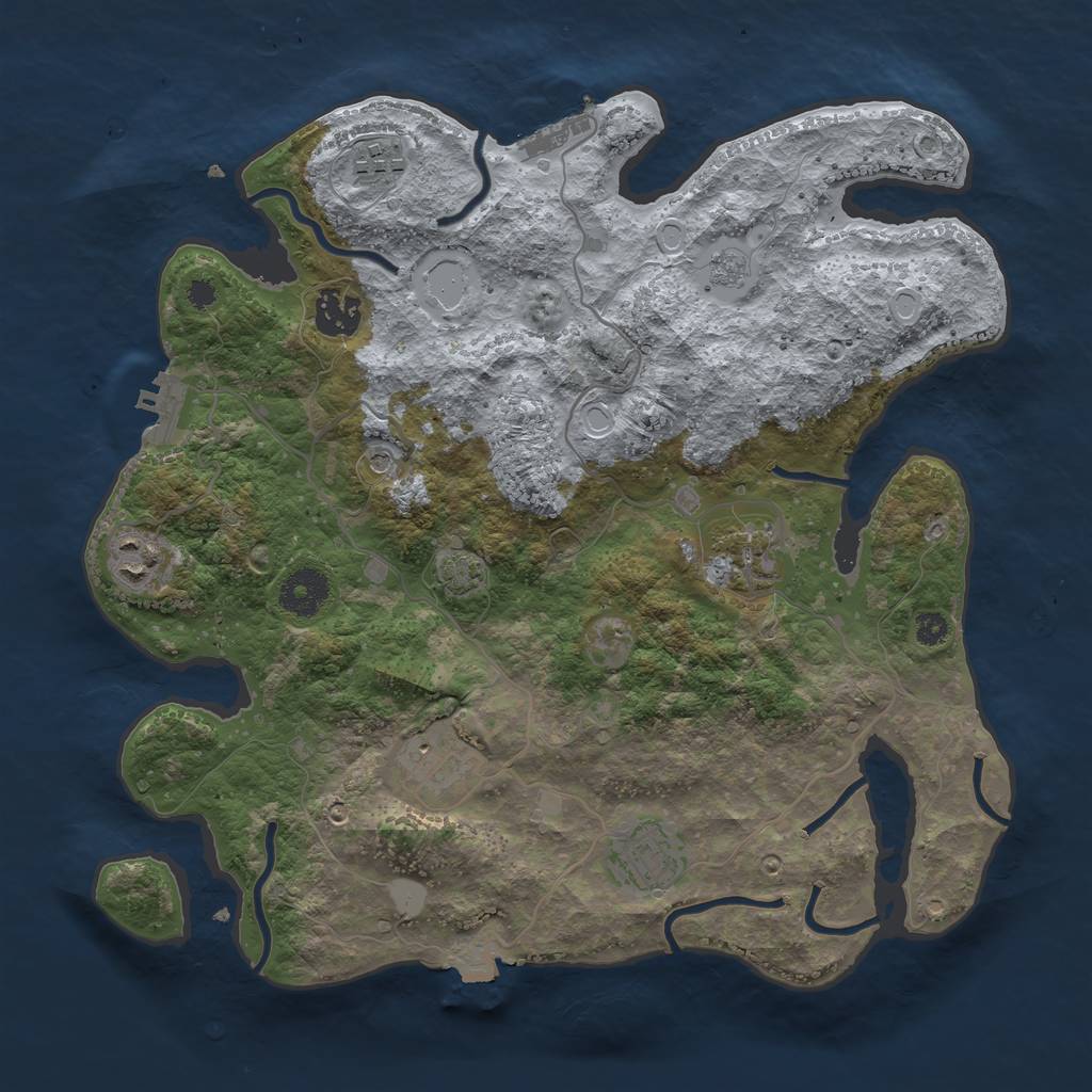 Rust Map: Procedural Map, Size: 3400, Seed: 98749900, 14 Monuments
