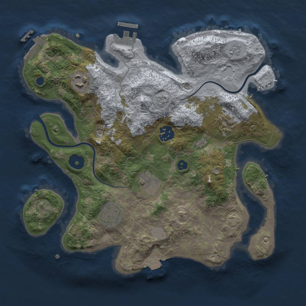 Rust Map: Procedural Map, Size: 3000, Seed: 4658954, 11 Monuments