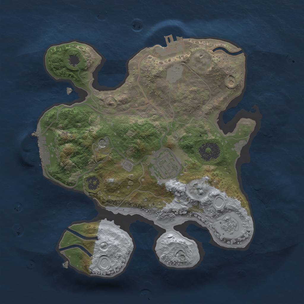 Rust Map: Procedural Map, Size: 2300, Seed: 69420505, 8 Monuments