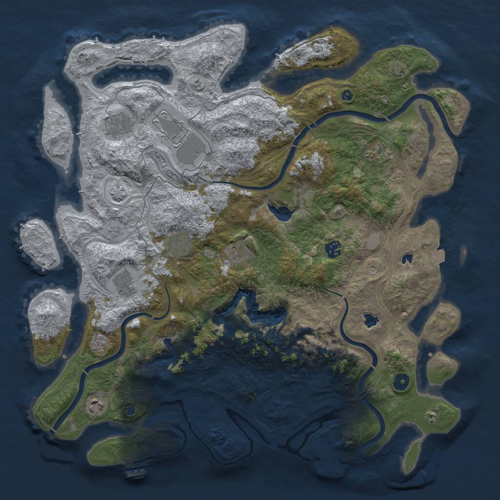 Rust Map: Procedural Map, Size: 4500, Seed: 1071468733, 15 Monuments