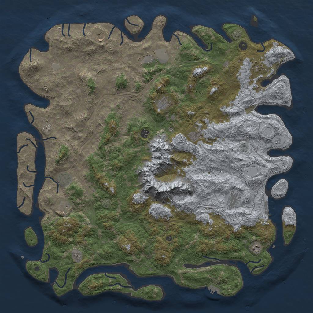 Rust Map: Procedural Map, Size: 5500, Seed: 20230611, 19 Monuments