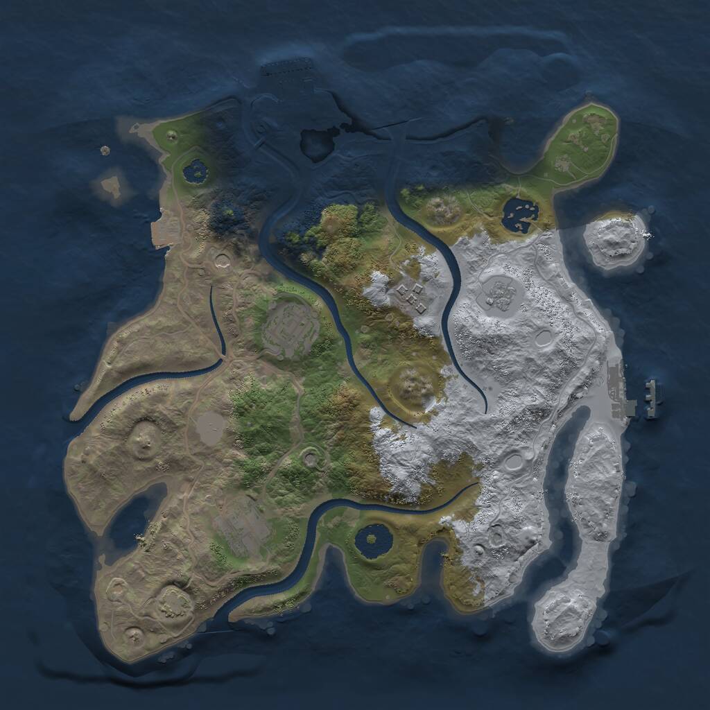 Rust Map: Procedural Map, Size: 3000, Seed: 795, 10 Monuments