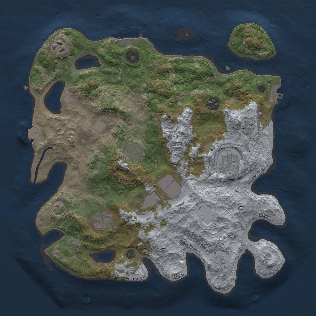 Rust Map: Procedural Map, Size: 3500, Seed: 1899131053, 15 Monuments