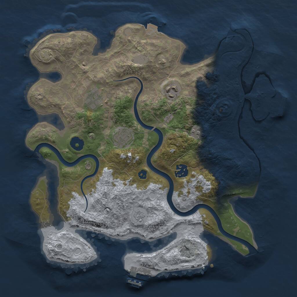 Rust Map: Procedural Map, Size: 3250, Seed: 1024156550, 10 Monuments