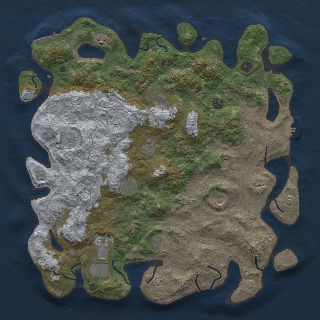 Rust Map: Procedural Map, Size: 4500, Seed: 276598830, 19 Monuments