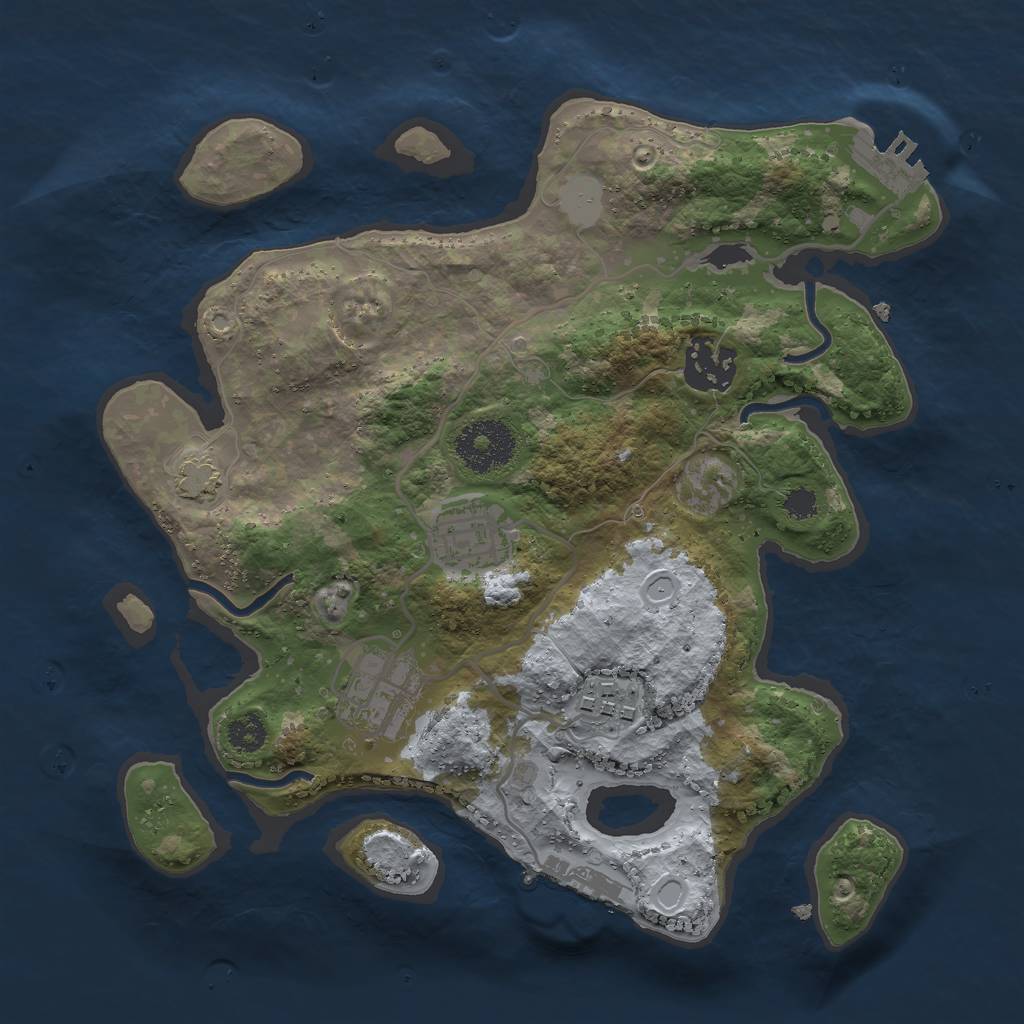 Rust Map: Procedural Map, Size: 2750, Seed: 56892, 10 Monuments