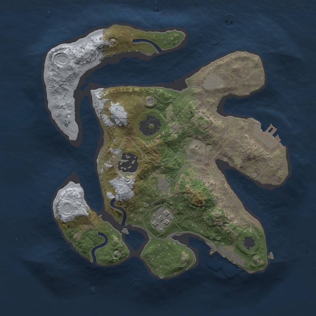 Rust Map: Procedural Map, Size: 2300, Seed: 164244, 7 Monuments