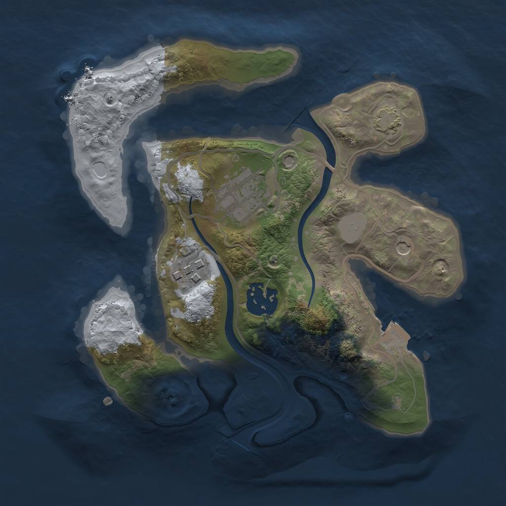 Rust Map: Procedural Map, Size: 2300, Seed: 164244, 6 Monuments
