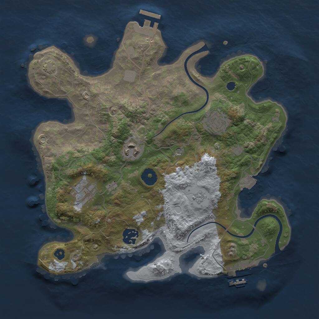 Rust Map: Procedural Map, Size: 3000, Seed: 1316016606, 10 Monuments