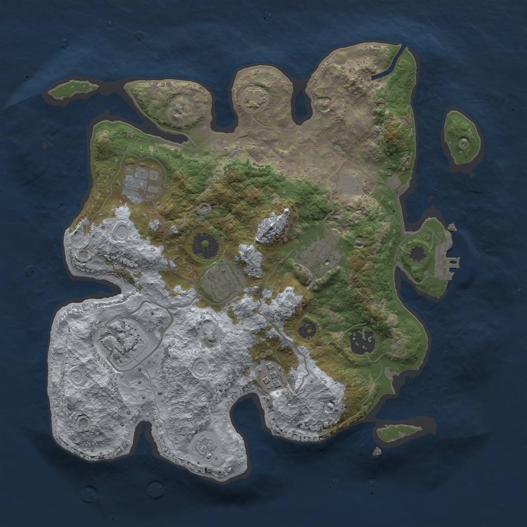Rust Map: Procedural Map, Size: 3000, Seed: 2578, 12 Monuments