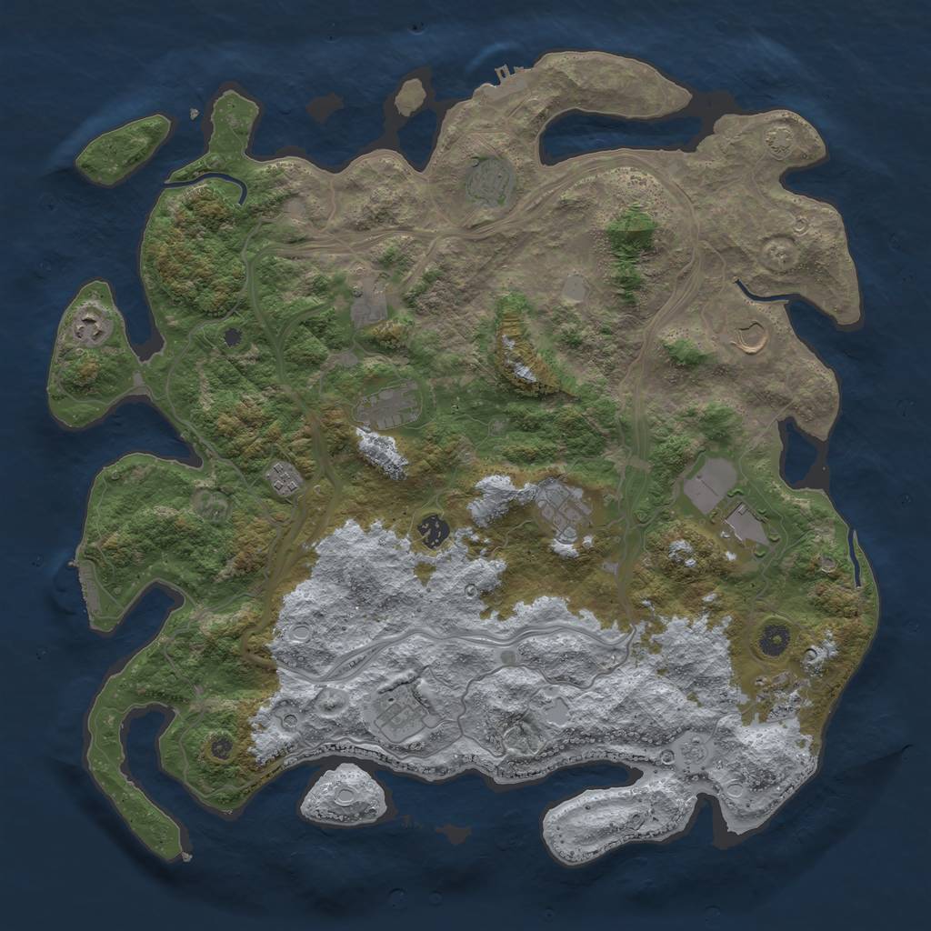 Rust Map: Procedural Map, Size: 4500, Seed: 27439, 19 Monuments