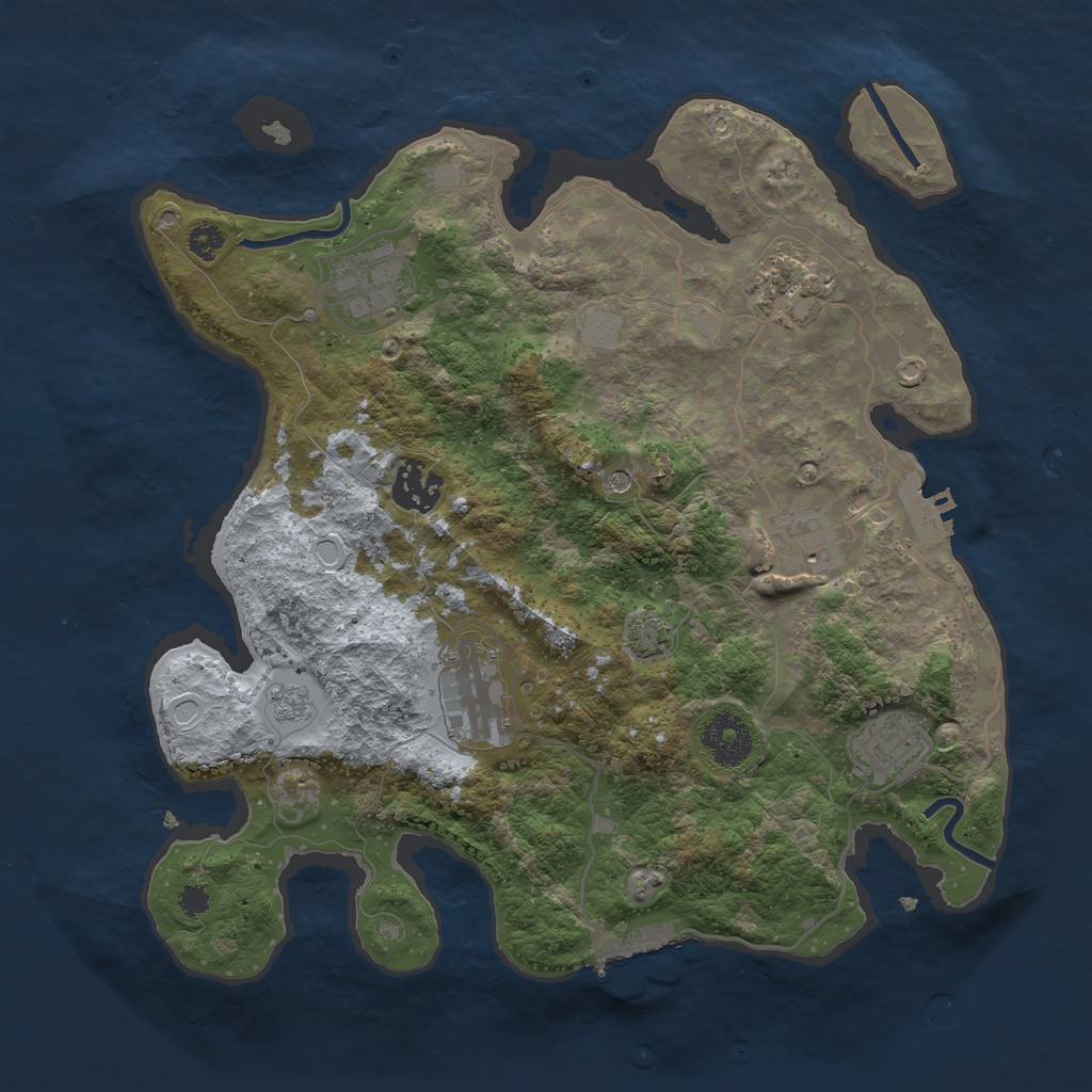 Rust Map: Procedural Map, Size: 3200, Seed: 567120138, 14 Monuments