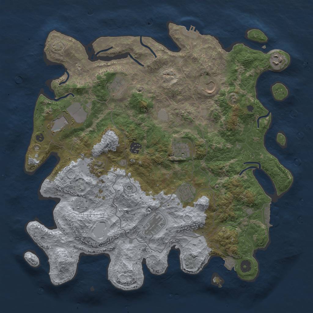 Rust Map: Procedural Map, Size: 4000, Seed: 66340681, 18 Monuments