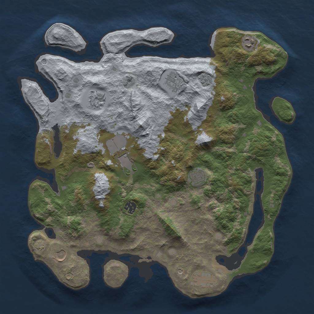 Rust Map: Barren, Size: 4000, Seed: 98117959, 13 Monuments