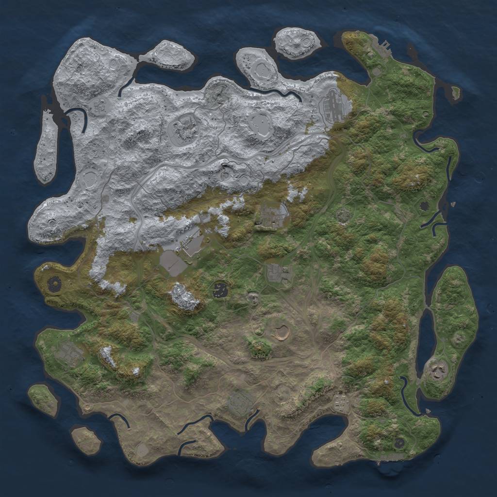 Rust Map: Procedural Map, Size: 4800, Seed: 981909593, 19 Monuments
