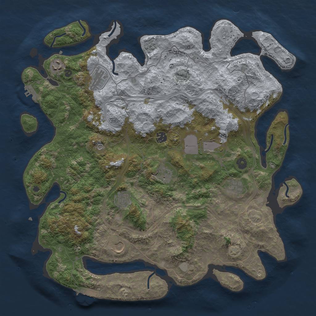 Rust Map: Procedural Map, Size: 4250, Seed: 1015135, 17 Monuments