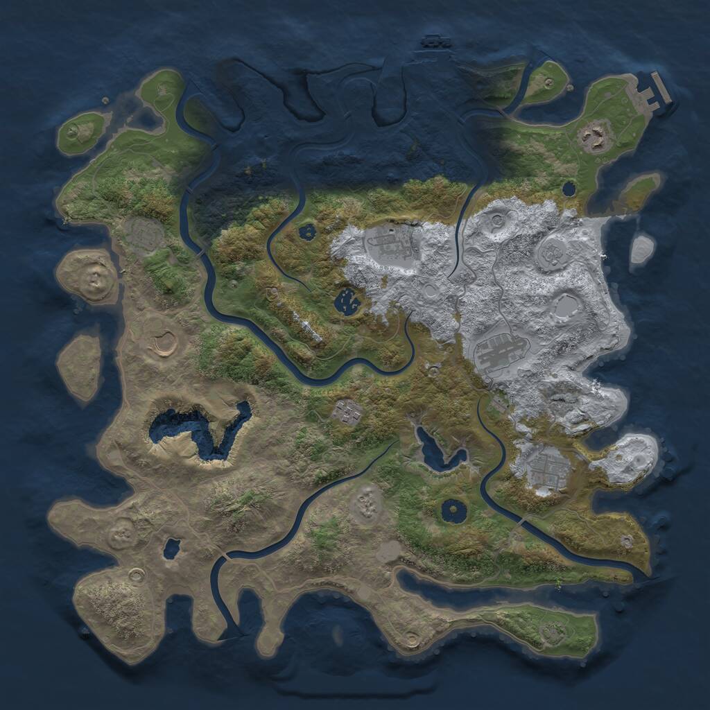 Rust Map: Procedural Map, Size: 4200, Seed: 1807457027, 14 Monuments