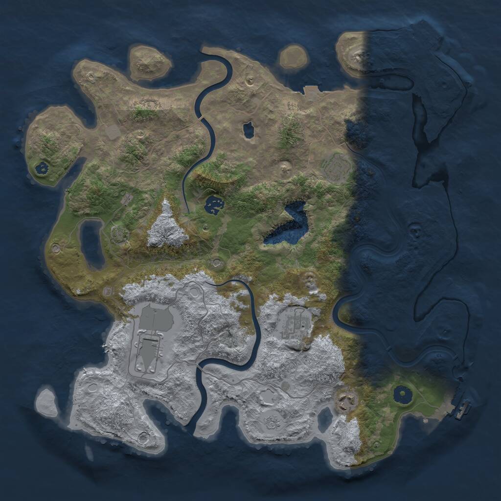 Rust Map: Procedural Map, Size: 4000, Seed: 22356688, 11 Monuments