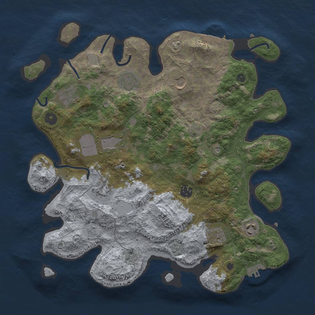 Rust Map: Procedural Map, Size: 3750, Seed: 6922804, 17 Monuments