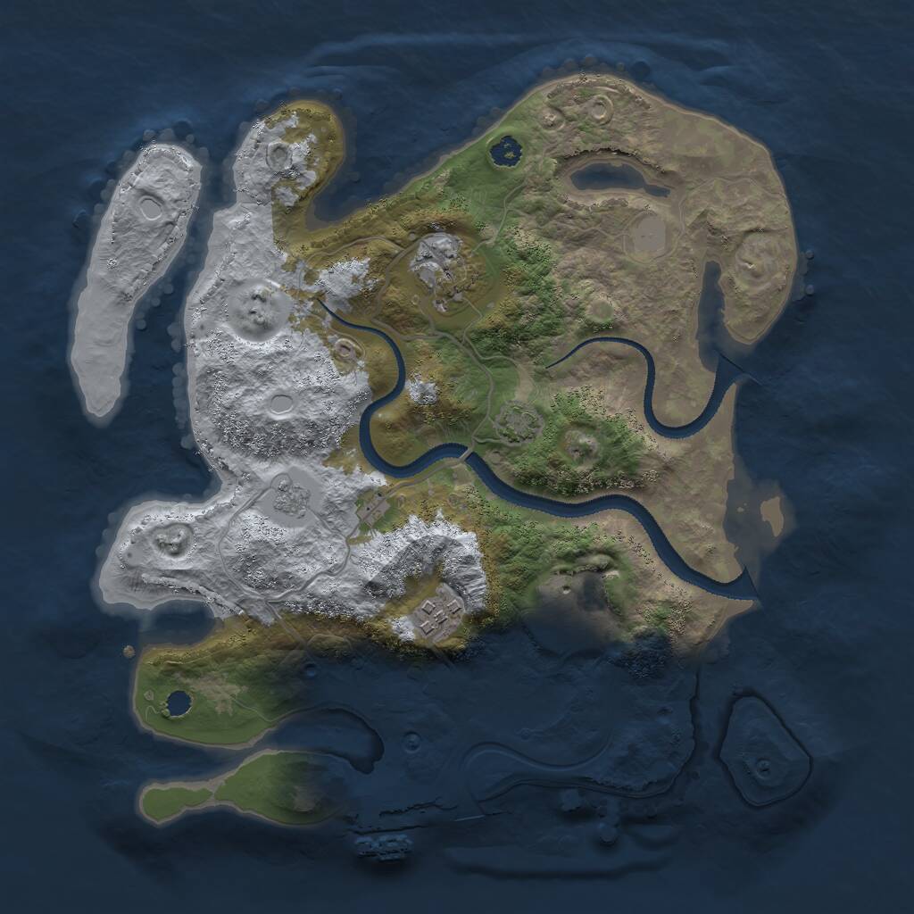 Rust Map: Procedural Map, Size: 3000, Seed: 27353, 7 Monuments
