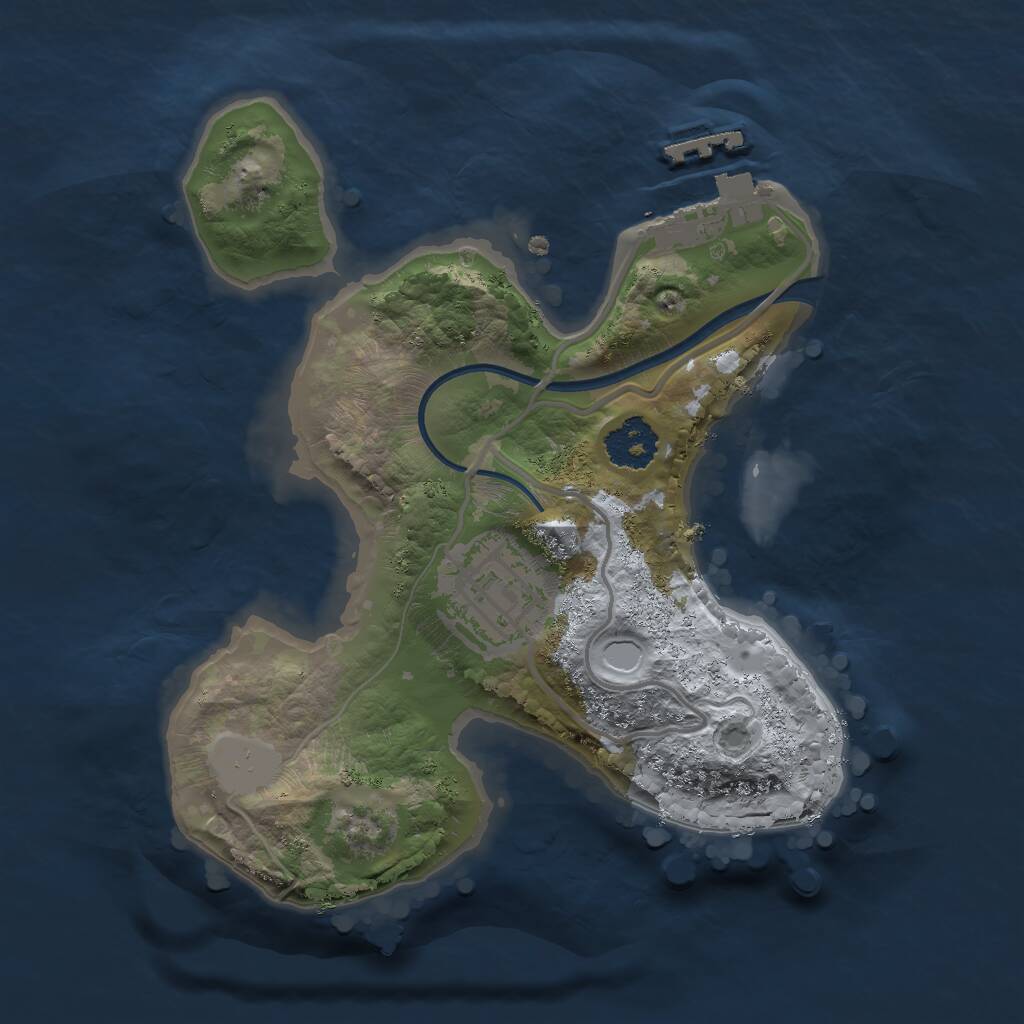 Rust Map: Procedural Map, Size: 2000, Seed: 31996482, 3 Monuments