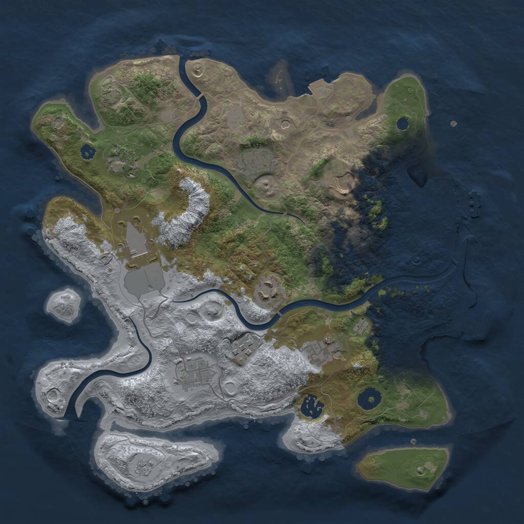 Rust Map: Procedural Map, Size: 3500, Seed: 481540, 15 Monuments