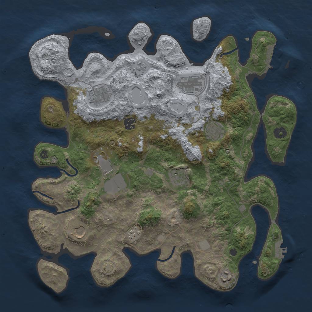 Rust Map: Procedural Map, Size: 3750, Seed: 83817591, 17 Monuments