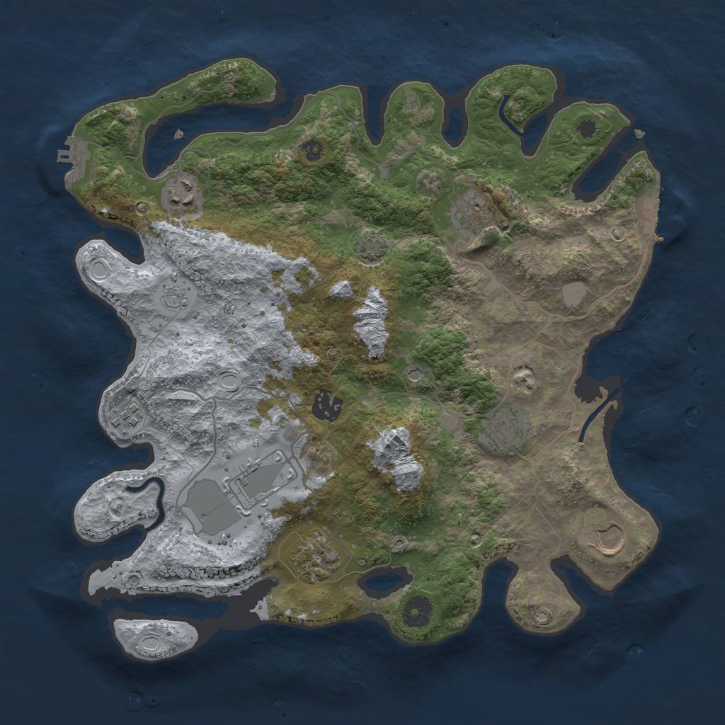 Rust Map: Procedural Map, Size: 3500, Seed: 1624366879, 16 Monuments