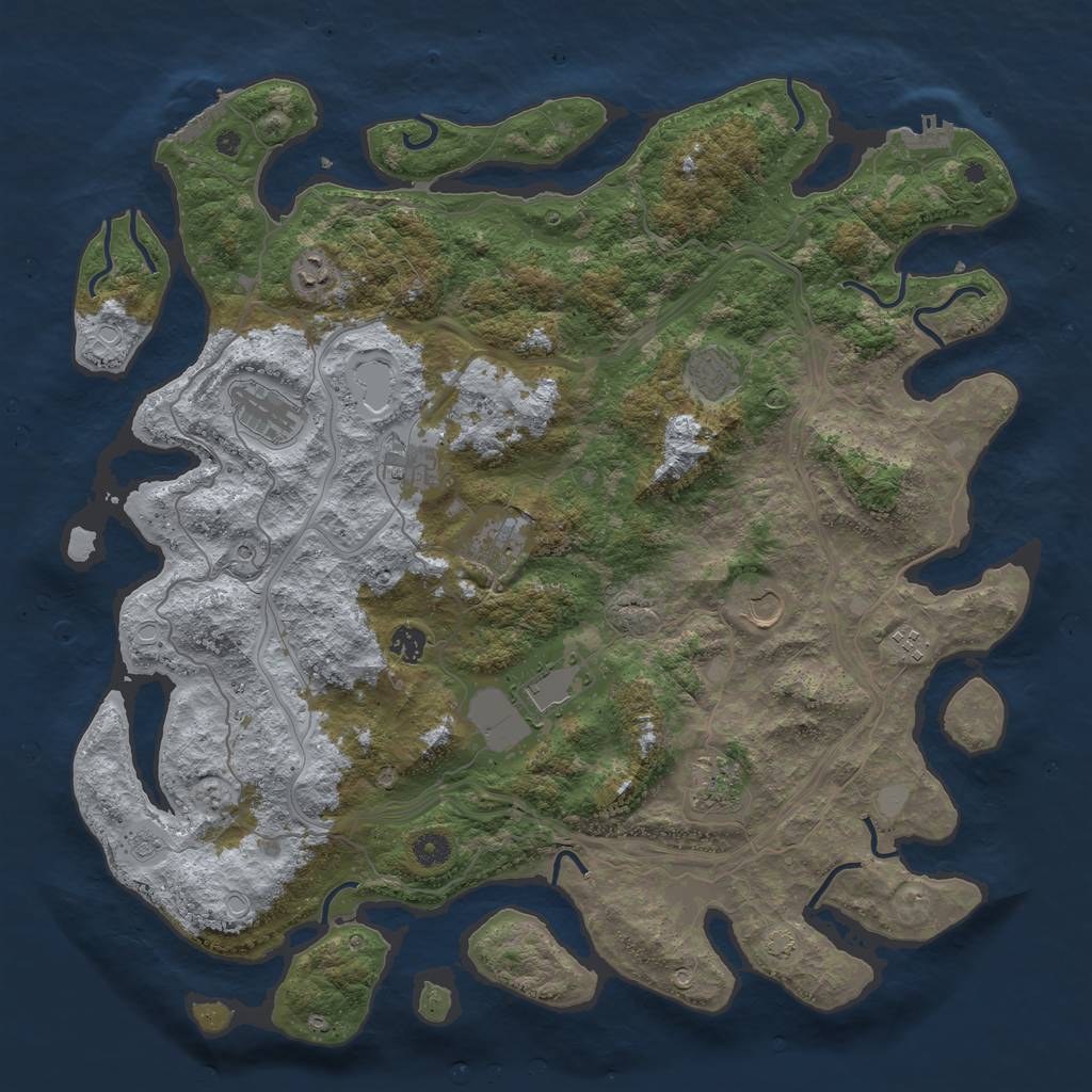 Rust Map: Procedural Map, Size: 4550, Seed: 1555444444, 18 Monuments