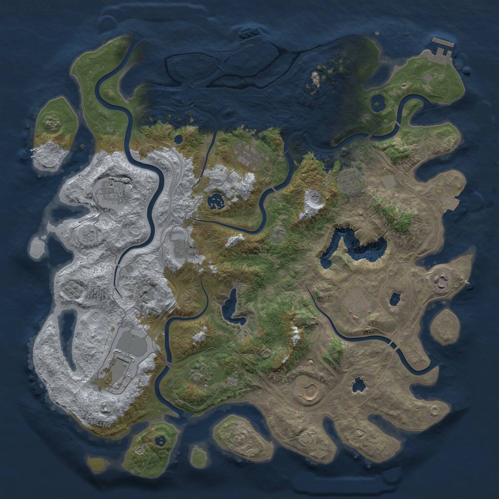 Rust Map: Procedural Map, Size: 4550, Seed: 1555444444, 17 Monuments