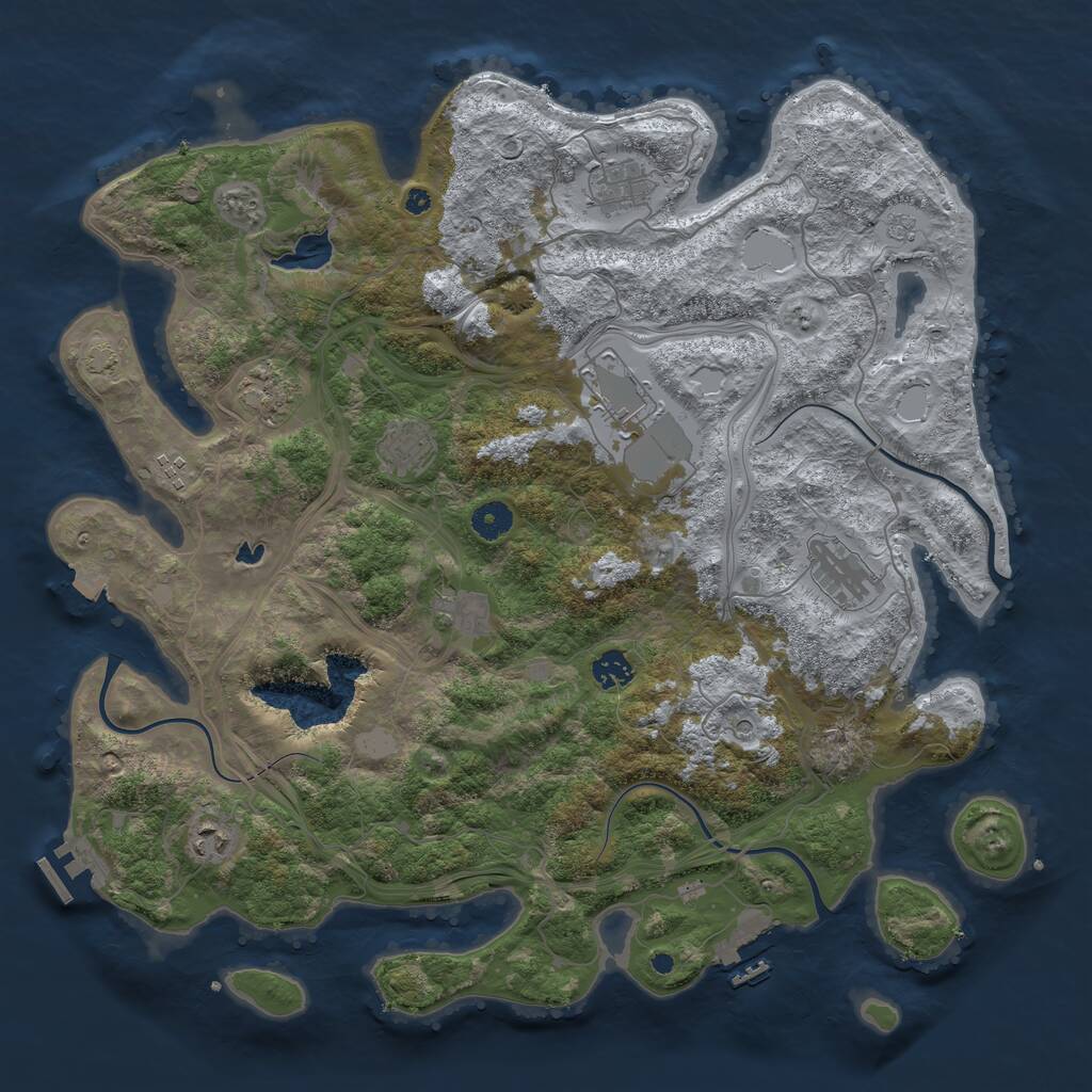 Rust Map: Procedural Map, Size: 4250, Seed: 11831, 15 Monuments