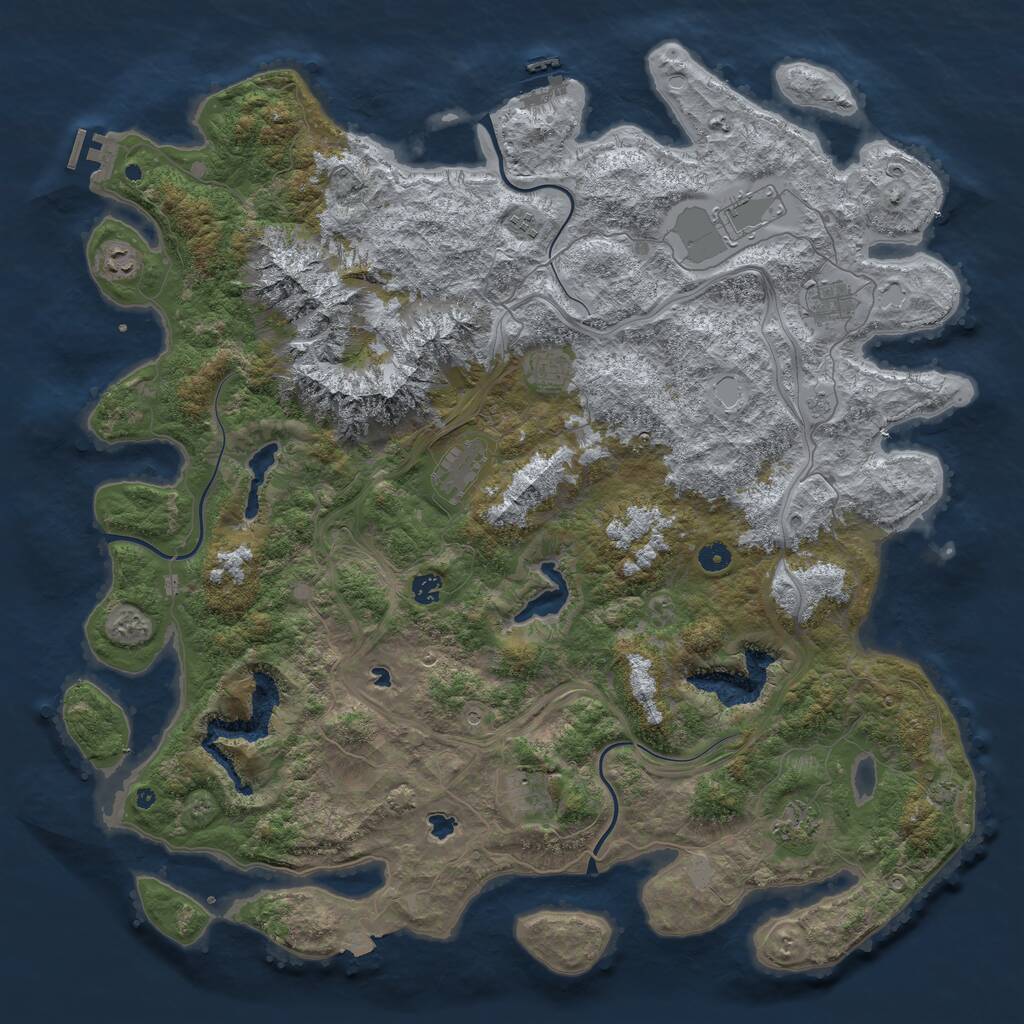 Rust Map: Procedural Map, Size: 5000, Seed: 597324411, 15 Monuments