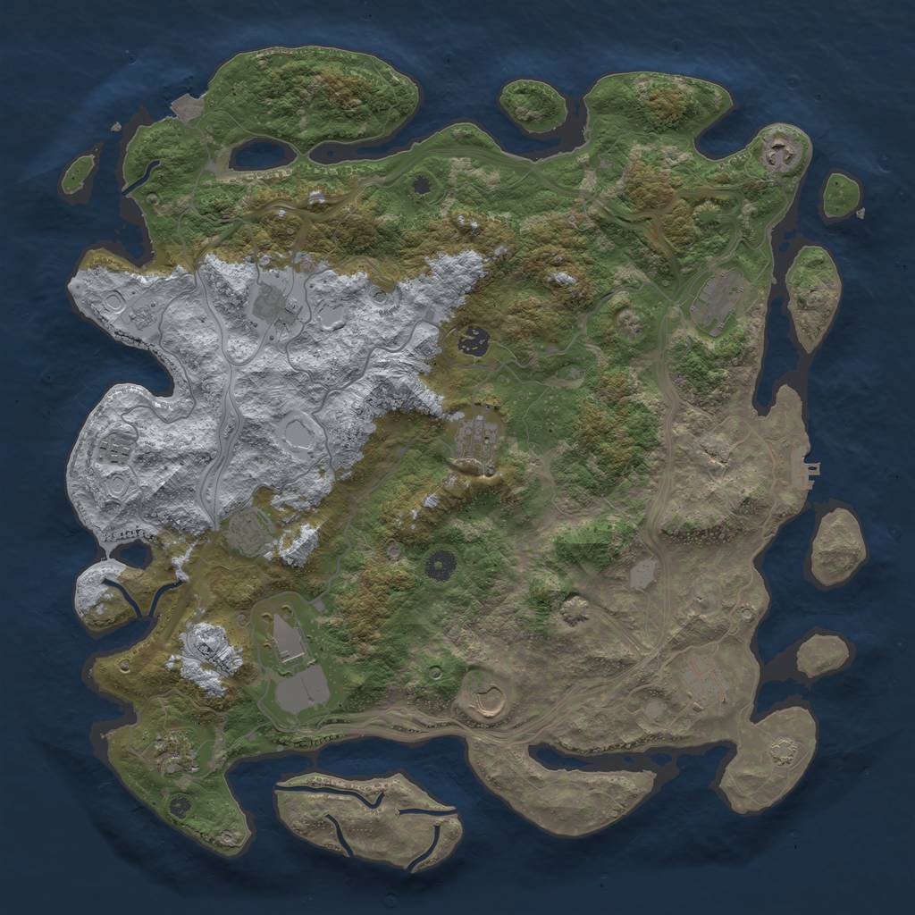 Rust Map: Procedural Map, Size: 4500, Seed: 1148605, 18 Monuments