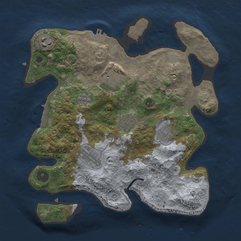 Rust Map: Procedural Map, Size: 3000, Seed: 1538609370, 14 Monuments