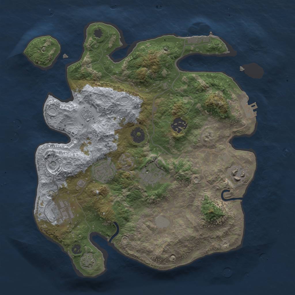 Rust Map: Procedural Map, Size: 3000, Seed: 3240, 13 Monuments