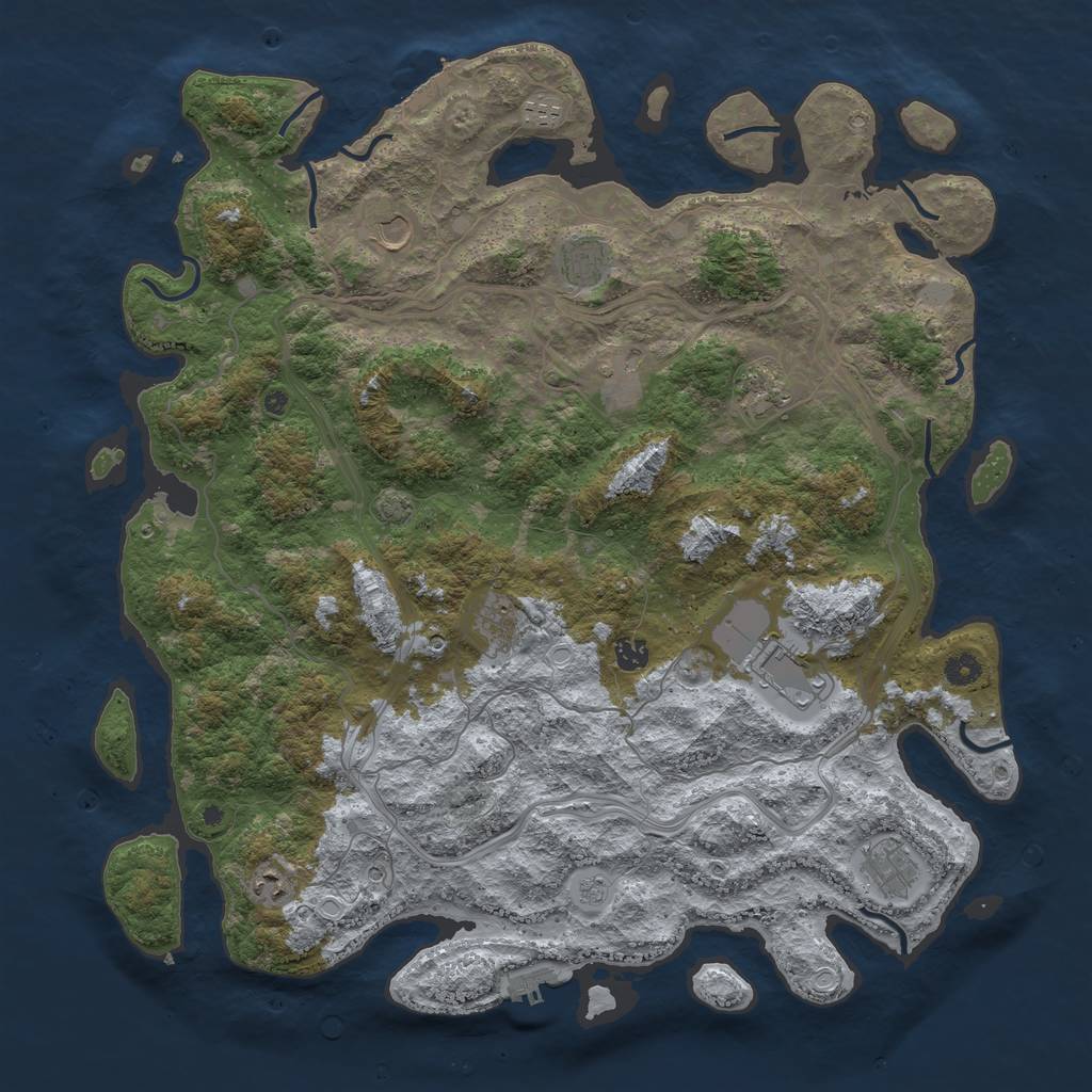 Rust Map: Procedural Map, Size: 4696, Seed: 8469487, 18 Monuments