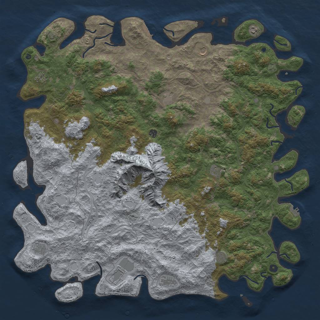 Rust Map: Procedural Map, Size: 6000, Seed: 37563710, 19 Monuments