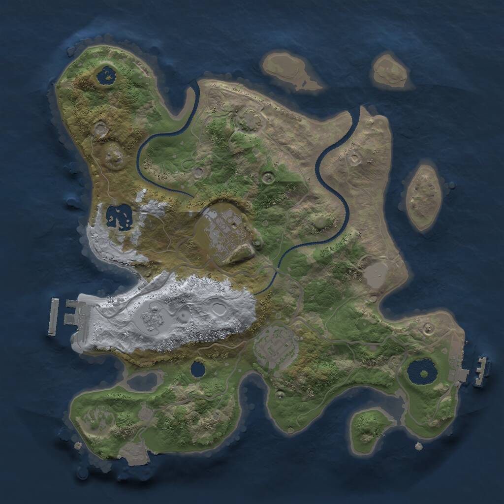 Rust Map: Procedural Map, Size: 2700, Seed: 1257345, 8 Monuments