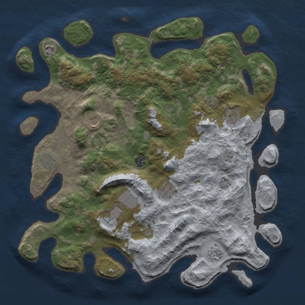 Rust Map: Barren, Size: 4250, Seed: 12294546, 13 Monuments