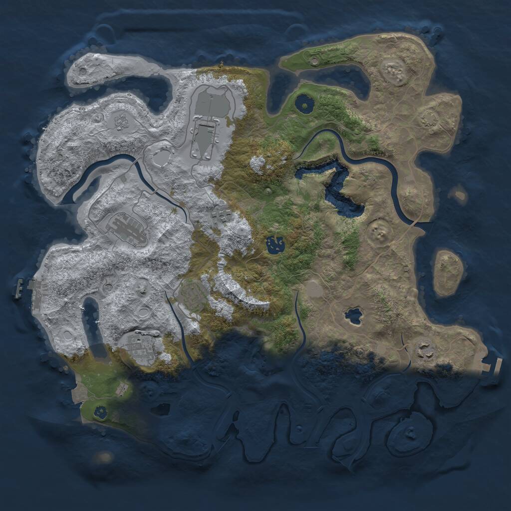 Rust Map: Procedural Map, Size: 4000, Seed: 20040110, 13 Monuments