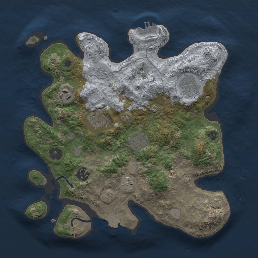 Rust Map: Procedural Map, Size: 3000, Seed: 3088, 12 Monuments