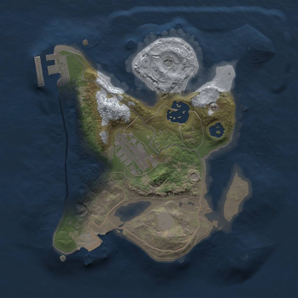 Rust Map: Procedural Map, Size: 2000, Seed: 1925664991, 5 Monuments