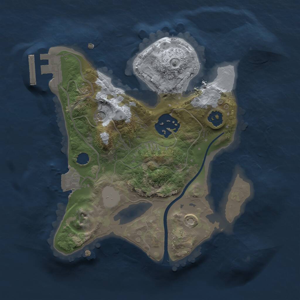 Rust Map: Procedural Map, Size: 2000, Seed: 1925664991, 4 Monuments