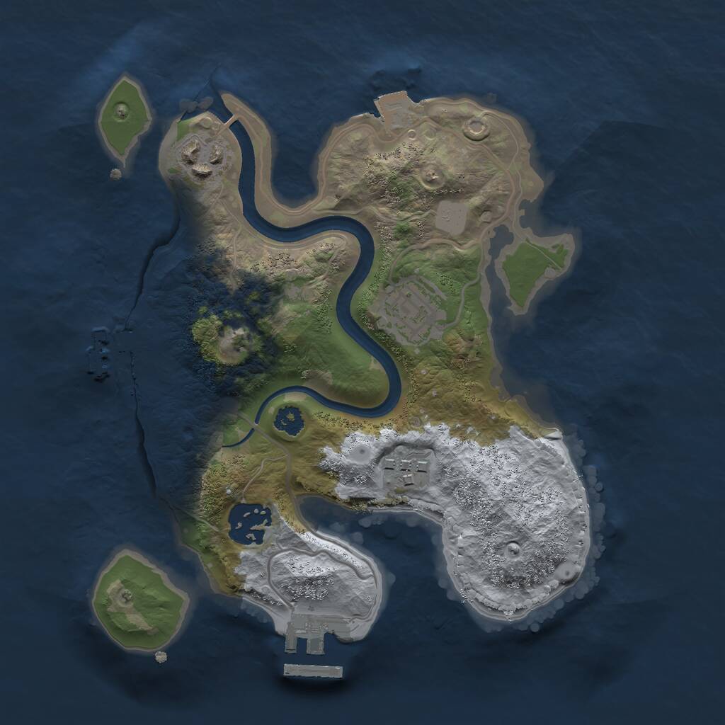 Rust Map: Procedural Map, Size: 2500, Seed: 26462583, 7 Monuments